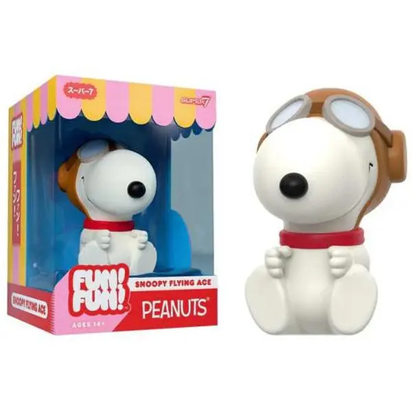 Super7 Peanuts FUN! Wv2 Snoopy (Flying Ace) Collectible Toy Action Figurine - Articulation at the Neck, Premium Soft Vinyl, Full Flight Mode, Window Box Packaging [COLLECTIBLES]
