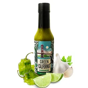 Green California Habanero Hot Sauce - 5 fl oz, No Fat Low Sugar, Gluten-Free, Authentic Flavor, Perfect for Spice Lovers