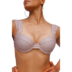 Olivia underwire bikini top, gingham print