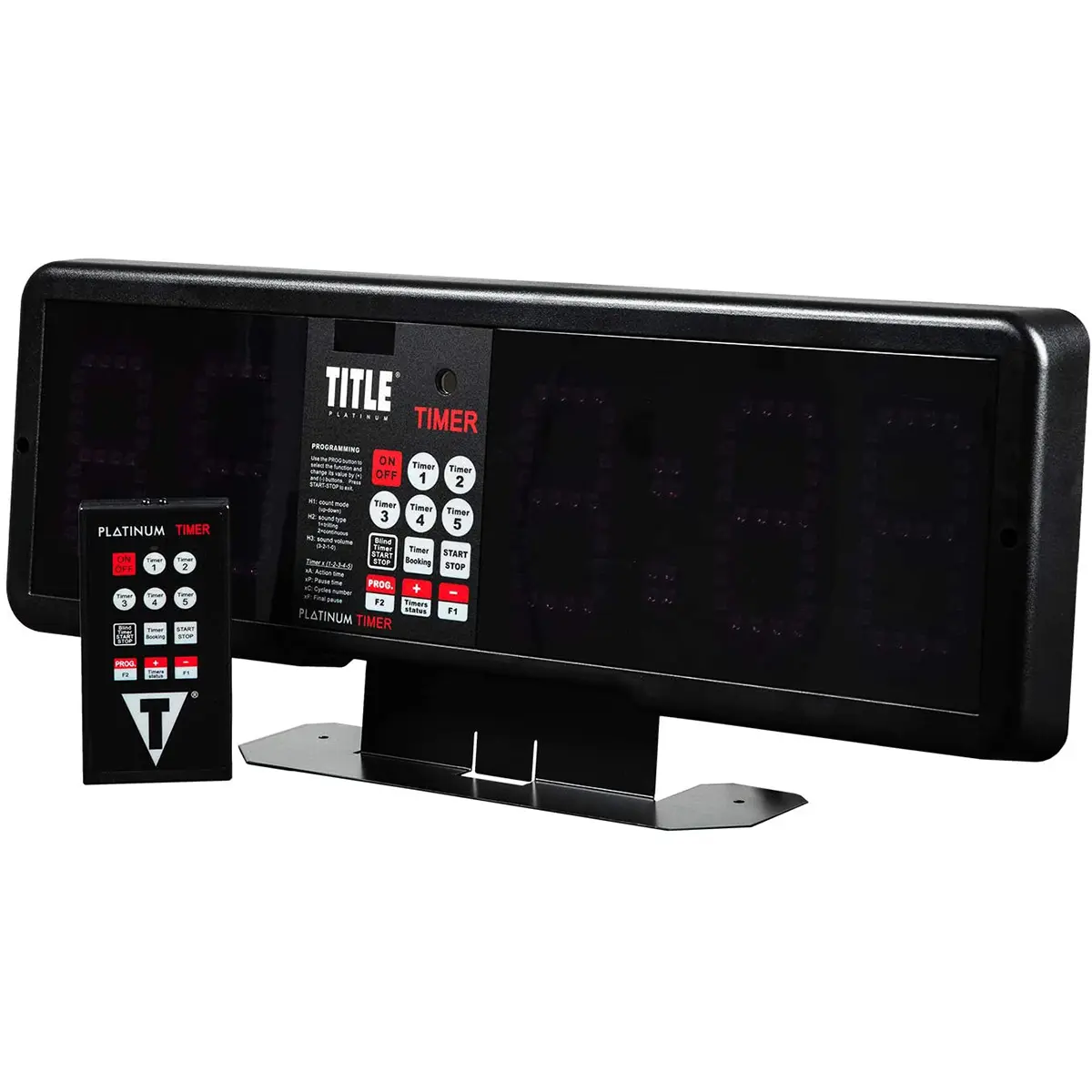 Title Boxing Platinum Professional Fight & Gym Timer, Lightweight 22" x 7" x 1.5" Fitness Accessory with Wall Mount, Remote Control for Gym Use, Flat Surface, Four Adjustable Volume Settings