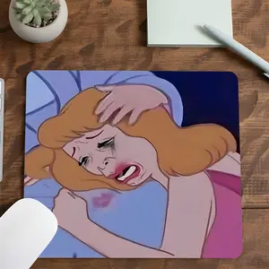 Funny Crying Cartoon Character Gaming Mouse Pad,Humorous Expression Design Square Mouse Pad, Eye-Catching Desktop Decorative Protective Pad, Rubber Anti-slip Lockedge Work Pad, Small Size Suitable for Laptop, Desktop Computer Games, Work, Daily Use