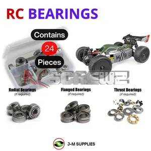 RCScrewZ Metal Shielded Bearing Kit ass098b for Team Associated Reflex 14B RTR 1/14 Electric 4WD Off-Road Buggy (#20175, #20175C) | RCX