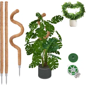 3 Pack 50 Inch Bendable Moss Pole Monstera  Support for Climbing  Indoor DIY Tall Moss Ploles Made of Coco Coir Sticks Support Stakes for Pothos Philodendron Potted  to Grow Upwards