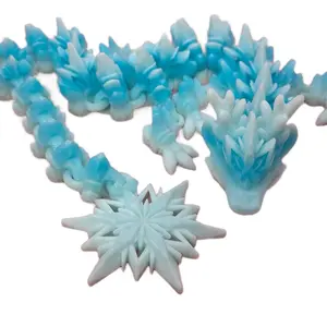Winter Dragon 3D Printed Snowflake Dragon Figurine Decoration - High-Quality Plastic, Intricate Features, Classic Room Decor Gift