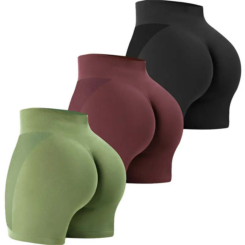 High-Waist Seamless Workout Wear for Women, Butt-Lifting Tummy Control Shorts for Yoga & Running, Cotton, Figure, Active, S, Yoga Run, Burgundy, Gym Baddie, Athleisure Wear, Bottom Lifting Shorts, Butt Sculpting Shorts