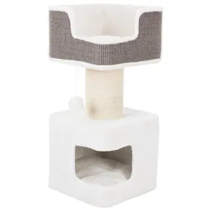 Ava XXL Jute & Plush 2-Level 34" Cat Tree with Scratching Post & Condo, Gray