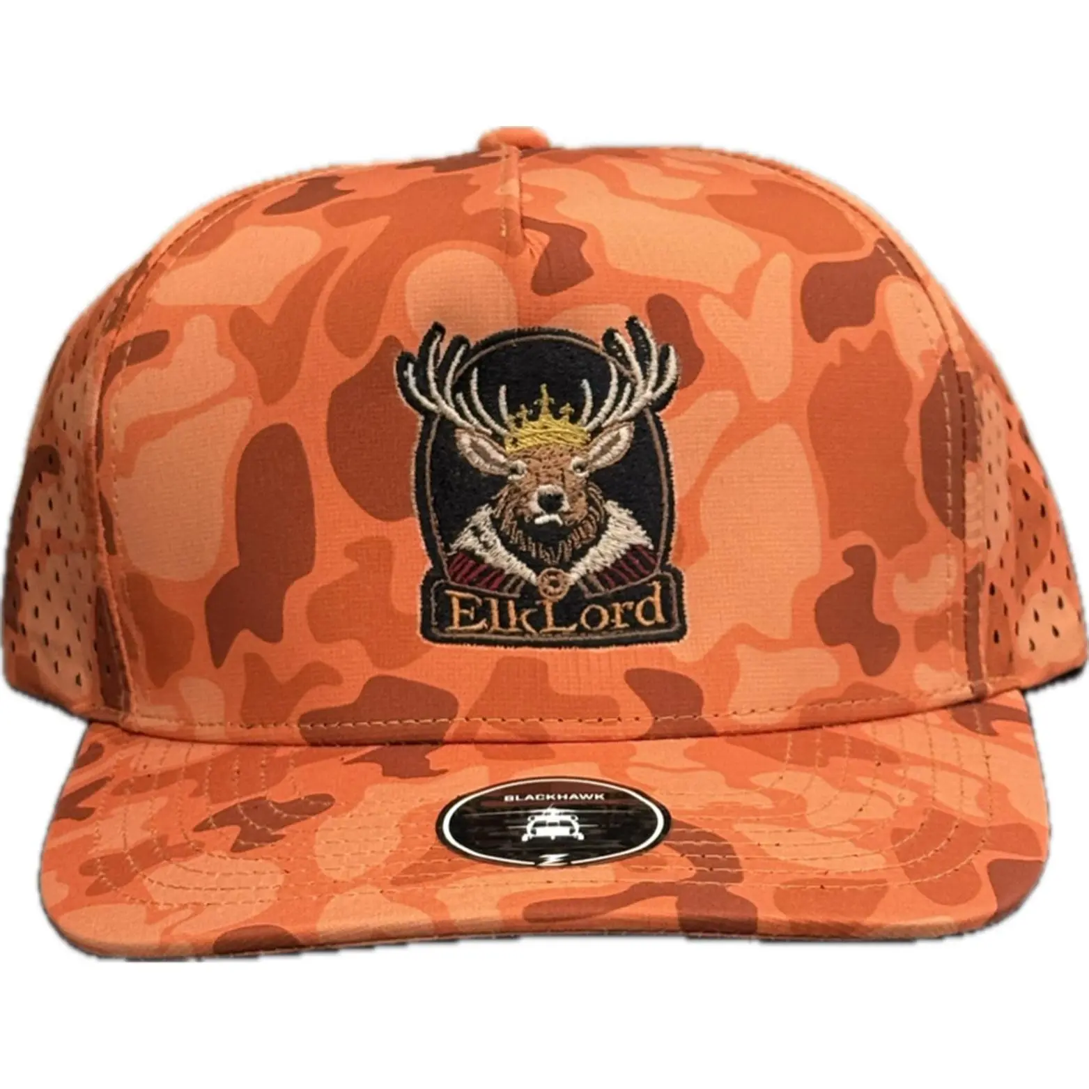 Blackhawk Blaze Orange Old School Camo SnapBack Hat - Premium 5-Panel Medium-Profile for Athletes Teams Businesses & Fashion-Forward Individuals