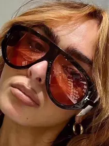 Unisex Fashion Retro Oversized Sunglasses for Casual and Outdoor Activities, Trendy Accessories for Daily Wear and Sun Protection