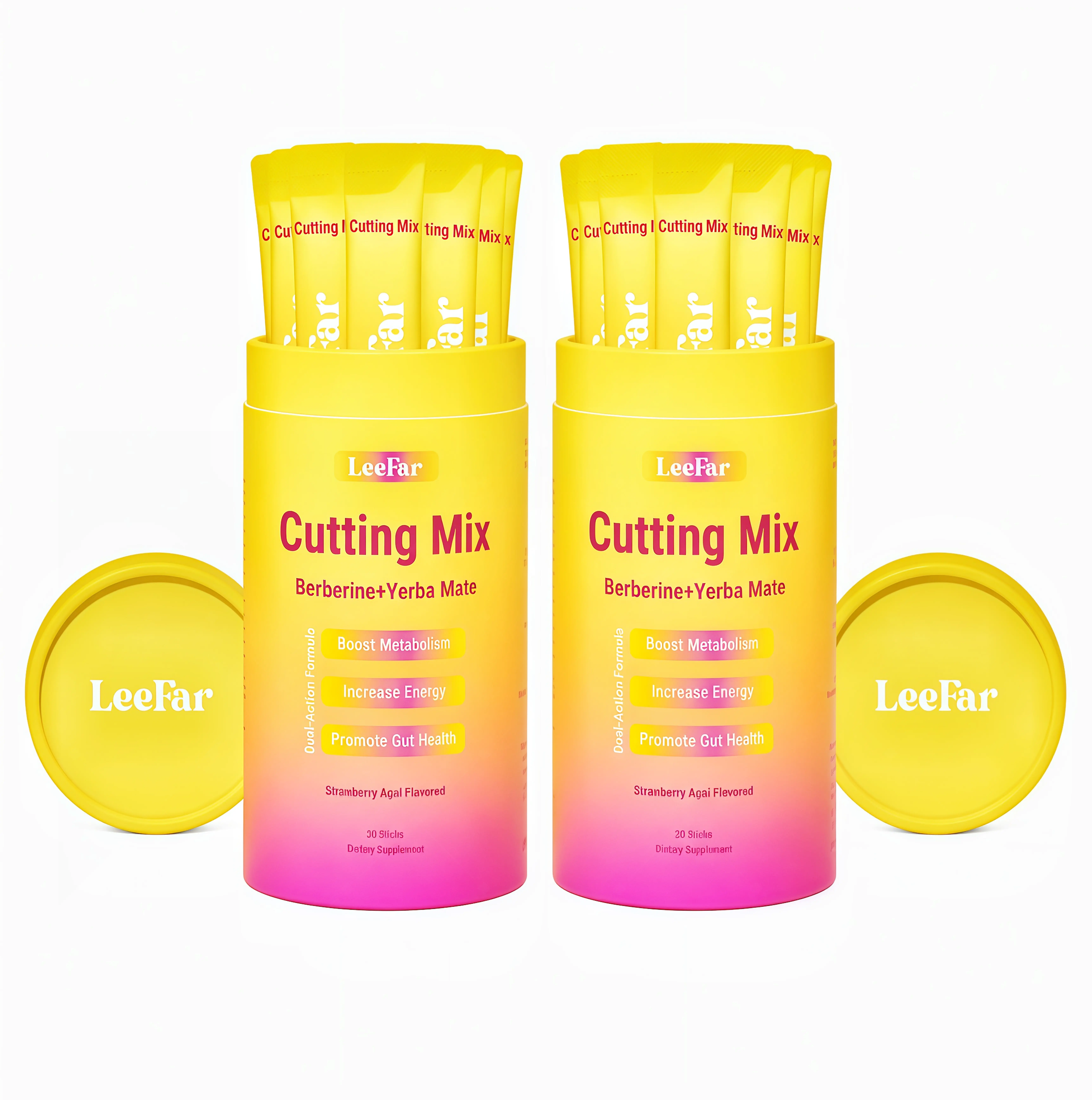 2 Pack LeeFar Cutting Drink Mix – | JG Strawberry Açaí Flavor – | (30 Servings)