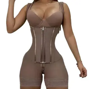 Women's High Waist Tummy Control Shapewear Shorts, Zipper High Compression Waist Trainer, Butt Lifter Hip Enhancer Shaperwear