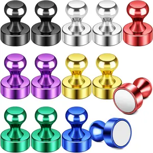 Fridge Magnets, 14Pcs Strong Refrigerator Magnet for Adults, Refrigerator Magnets Decorative, Colorful Metal Paint Magnetic Whiteboard for Fridge, Office, Kitchen, Classroom, Map Decor