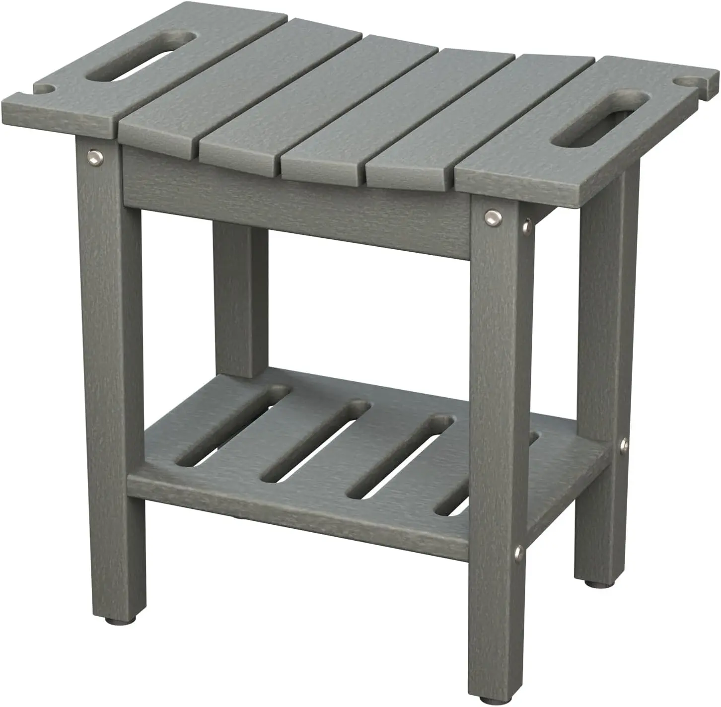 VINGLI HDPE Shower Bench for Inside Shower, Shower Stool with Space-Efficient Storage Shelf & Dual Handles, Waterproof Shower Chair Seat for Spa Bathroom