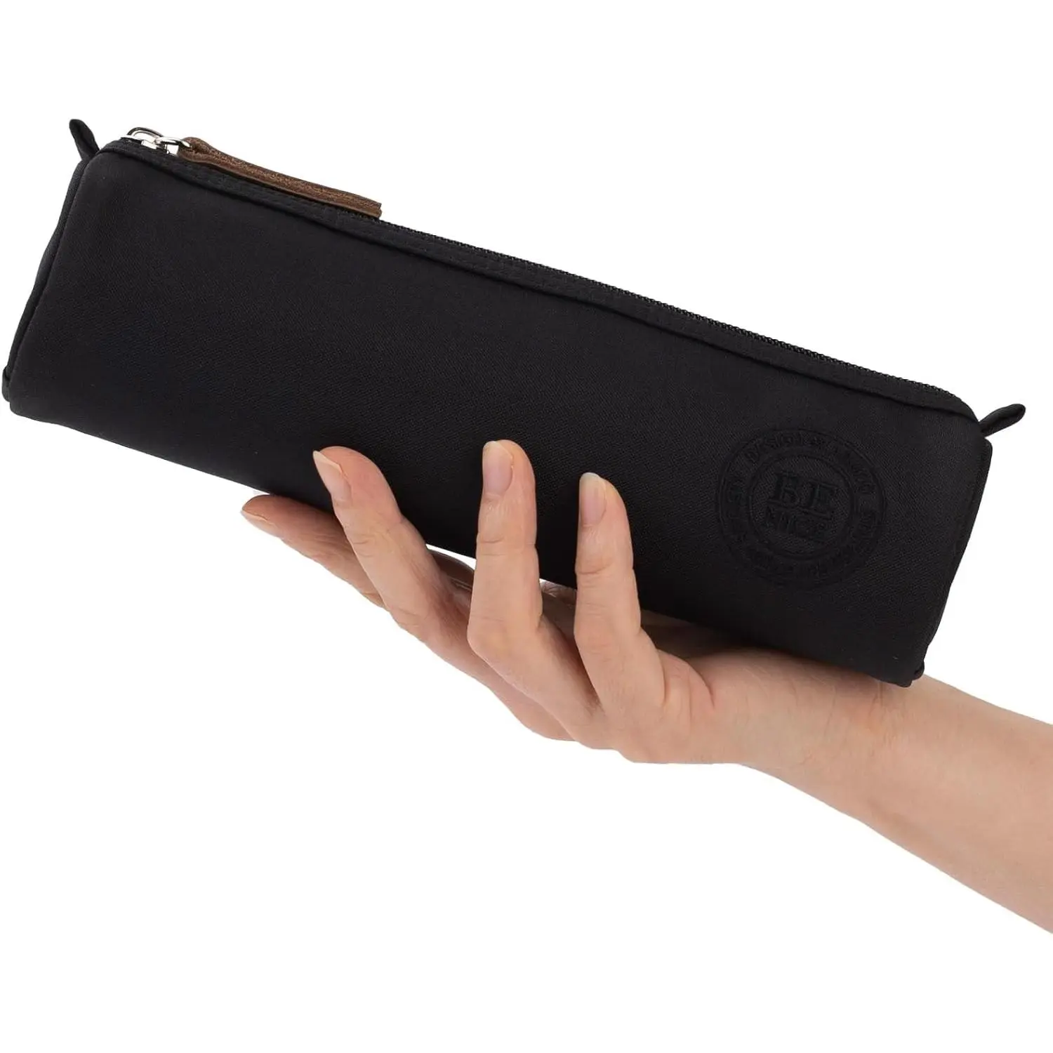 Women's Durable Lightweight Small Pencil Case - 0.10 lbs Pencil Holder for Daily Carrying, Office Writing Stationery Pen Bag, Gift for Parents - Black