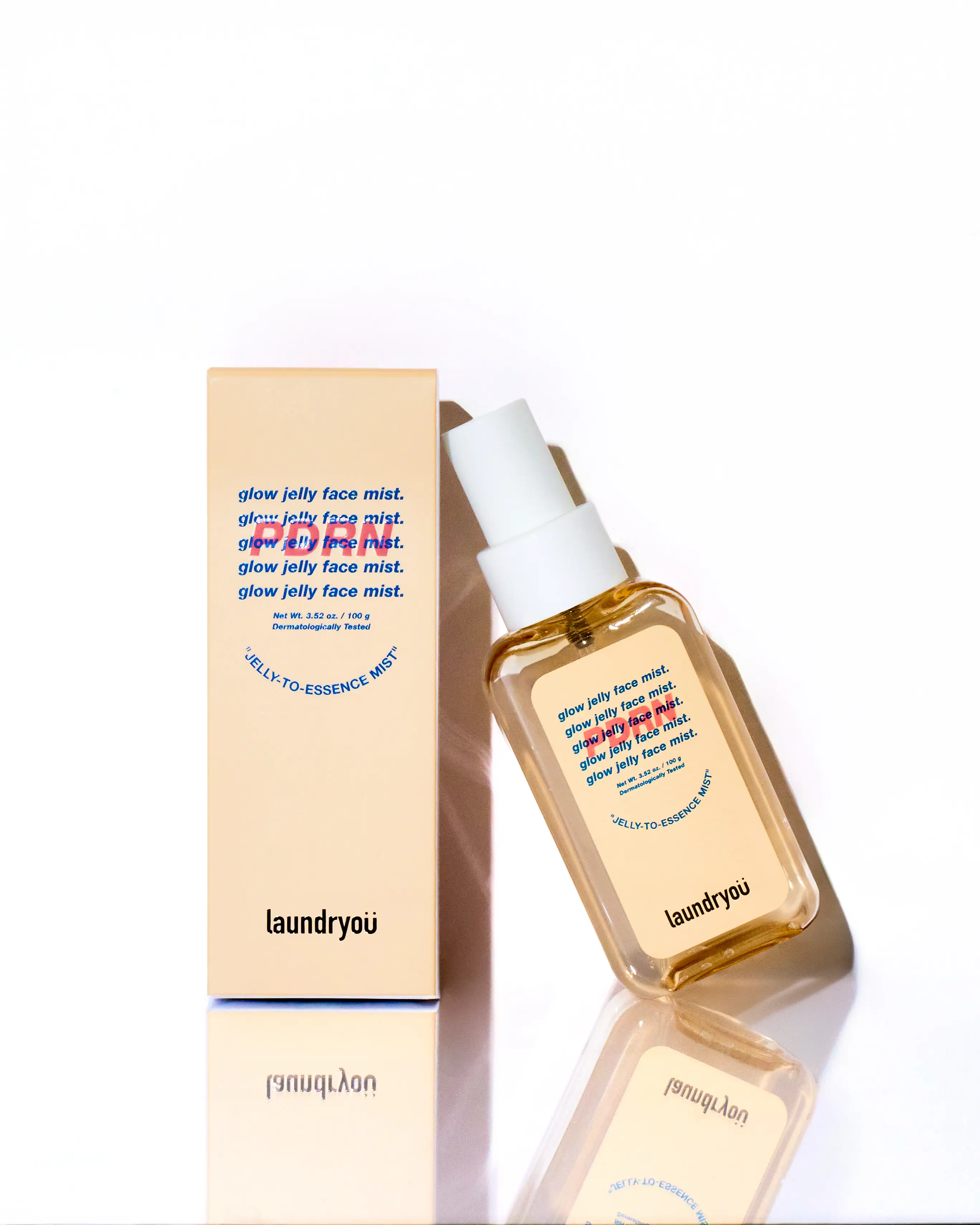 Laundryou PDRN Collagen Glow Jelly Mist - Korean Skincare Hydrating Face Moisturizers Spray with Niacinamide, Hyaluronic Acid - Glow Up, Plump Dewy Skin (3.38 fl oz Bottle), Radiant Skin, Acne Prone, Smooth Skin Routine