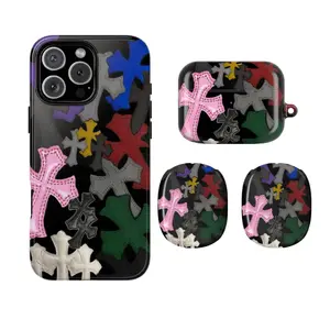 Gothic Cross Aesthetic – Luxury Streetwear Phone Case & AirPods Case,AirPods Max Compatible with iPhone & AirPods, Durable Protective Cover