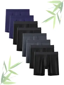 8Pcs Boxer Shorts men Bamboo Fiber Soft Touch underwear men Breathable U Convex Male Underpants Daily Wear anti-curling Men's underpants