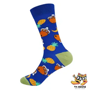 TikSocks|Fun Socks-Tropical Monkey & Pineapple Socks