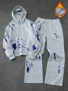 Men's Hoodie & Drawstring Pants Set, Casual Fashion Streetwear, Comfortable Daily Wear, Stylish Men's for Everyday Use