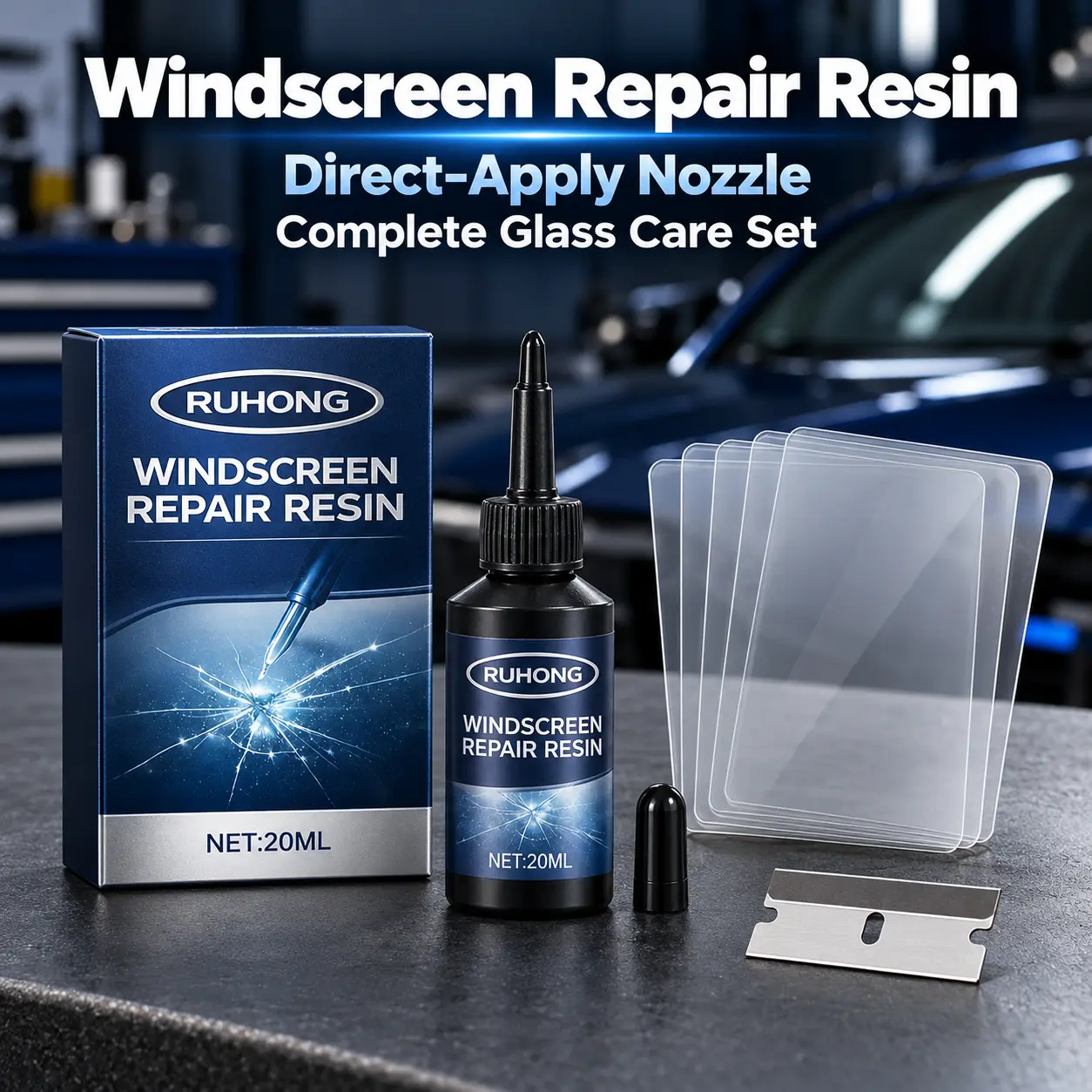Car Windshield Crack Repair Fluid for Repairing Shattered and Star-Shaped Cracks Universal Windshield Repair Liquid Kit Quick and Effortless Repair No Tools Needed for Cars Trucks