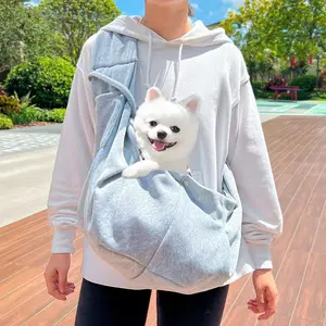 Dog & Cat Sling for Small and Medium Pets Up to 15lbs with Adjustable Padded Shoulder Breathable Portable Carrier for Outside Travel Shopping Animal with Storage Space for Mobile
