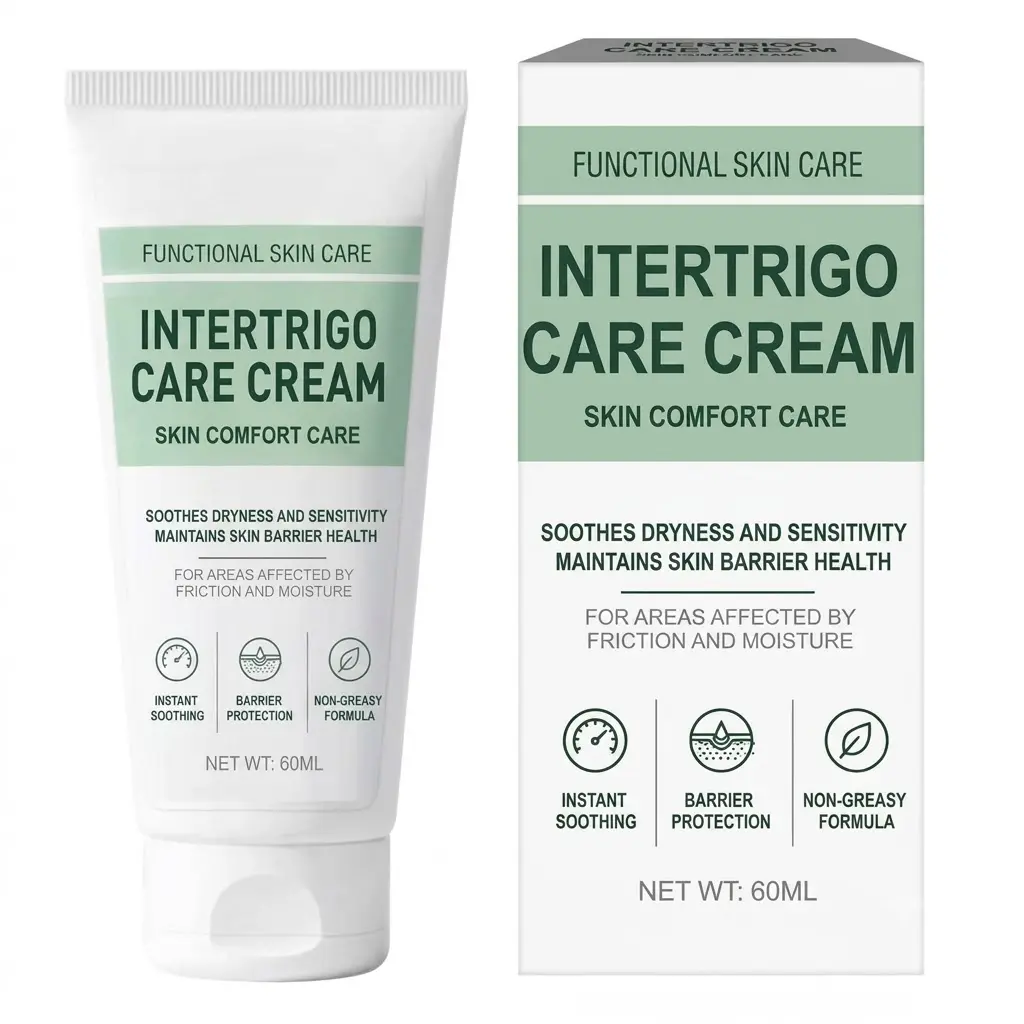 Intertrigo Care Cream – Functional Skin Comfort – Soothes Dryness & Sensitivity – Maintains Skin Barrier Health – For Friction & Moisture Areas (Underarms, Inner Thighs, Under-Breasts) – Non-Greasy – 60ml
