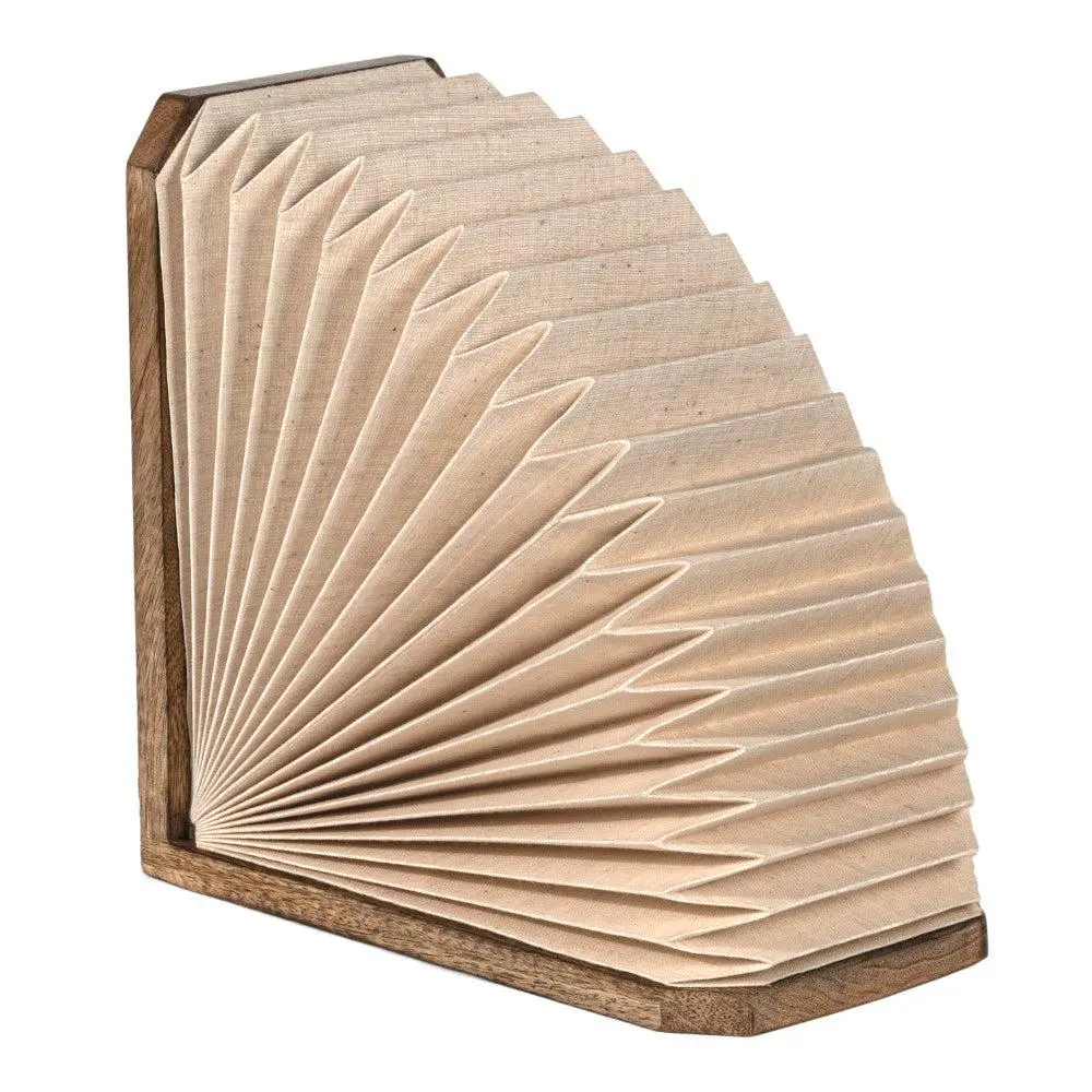Darla Modern Art Deco Paper Half Pleated Fan LED Table Lamp