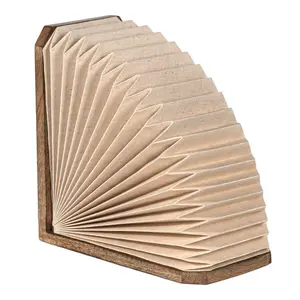 Darla Modern Art Deco Paper Half Pleated Fan LED Table Lamp