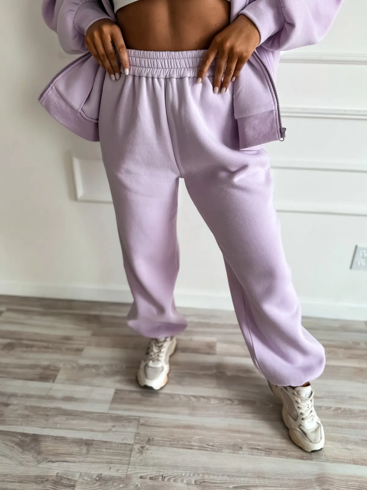 BIRDIE Pure Comfort Fleece Joggers in Light Lavender