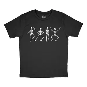 Youth Funny T Shirts Dancing Skeletons Sarcastic Graphic Novelty Tee For Kids Funny T Shirts Halloween Tops for Kid Novelty Tees for Kids Black -