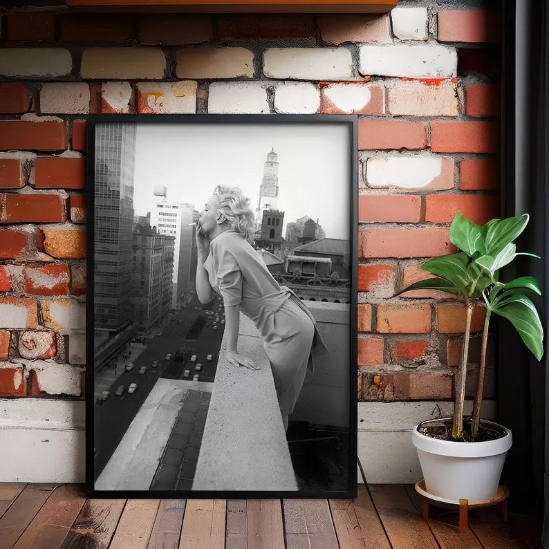 Marilyn Monroe Smoking Poster, Black and White, Photo Print, Old Hollywood Print, Fashion Photography, Feminist Wall Art