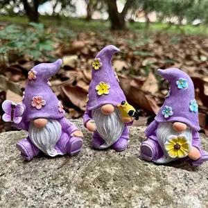 Anime-Style Resin Gnome Statue Set, 3-Piece Decorative Figurines for Indoor/outdoor Use, Garden Statue, Perfect Gift for Holidays & Special Occasions