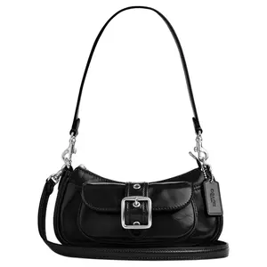 COACH Ashton 20 Mini Crossbody Bag in Wrinkled Leather with Silver Buckle for Women