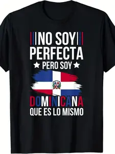 Soy Dominicana Dominican & Dominican Republic Pride T-Shirt - Unisex Retro Cultural Design with Spanish Lettering & DR Flag Colors, 100% Cotton Short-Sleeve Shirt for Men & Women