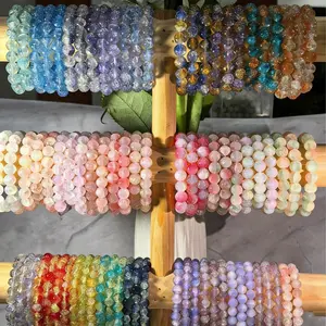 11/23/35pcs Mix Fashion Bohemian Beaded Bracelets Set, Multilayer Stackable Bracelets with Colorful Clear Frosted Round Beads for Women Girls Gift & Daily Wear