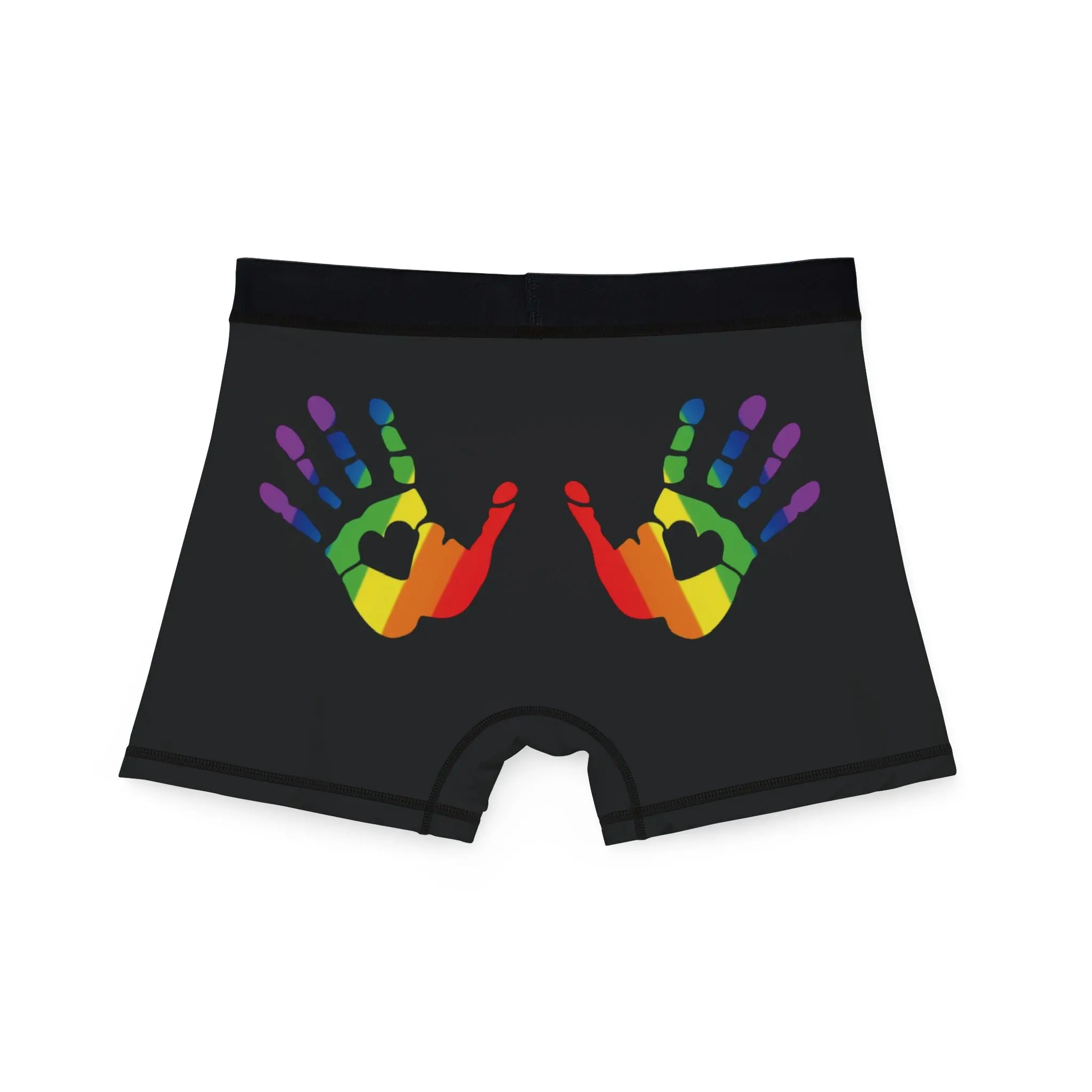 🌈🍑 Hands On & Cheeked Up for Pride Men’s Boxers (Anything But Basic Black)