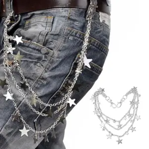 Pants Chains Multi-Layer Star Charm Jean Chains Accessory Hip Hop Pocket Punk Goth Wallet Chain Trousers Chain for Women