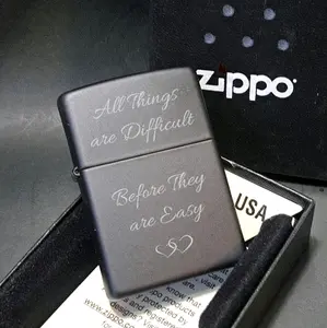 Zippo Black Matte Metal Lighter 218 | Custom Engraved & Personalized Gift with Your Choice of Text | Seal on Back | Made in USA | Lifetime Guarantee | Unique Gift for Friend | Giftt Box