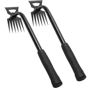 Gardening Hand Weeder Tools, Weeding Artifact Uprooting Weeding Tool, Durable Manganese Steel Hand Weeder Tool, Manual Multifunctional Weeders Gardening Tools for Yard and Garden (6 Teethes), 2 Pack