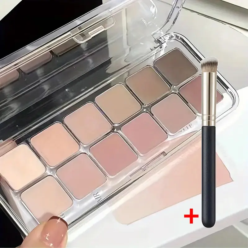 12 Color Eyeshadow Palette with Professional Makeup Brushes, Matte Finish, Flawless, Cosmetic makeup palette, neutral eyeshadow palette, Daily Use, Neutrals Eyeshadow Set