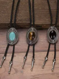 Original Design Turquoise Bow Tie Western Cowboy Style Unisex Adjustable Necktie, Unique Fashion Accessory for Men and Women