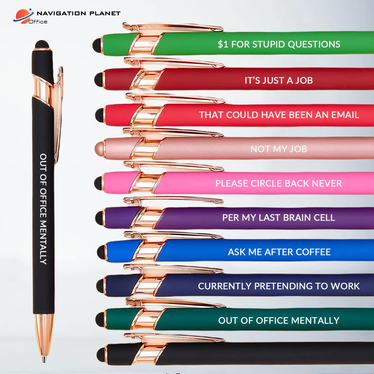 10PCS Office Humor Pen Set, 9 Funny Quote Pens + 1 Plain Pen, Sarcastic Coworker Gift, Funny Work Pens, Employee Appreciation Gift, Boss Lady Desk Accessories, Black Ink Ballpoint Stylus Pens for Office, Nurse, Teacher, Friends Writing Stationery Pen Kit