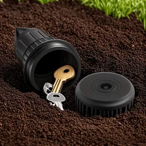 Realistic Key Hidden Container, Outdoor Garden Yard Waterproof Lockbox, Easy Insertion Underground Anti-Corrosive Storage Box