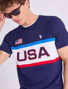 COLORBLOCK AMERICANA APPLIQUE JERSEY T-SHIRT