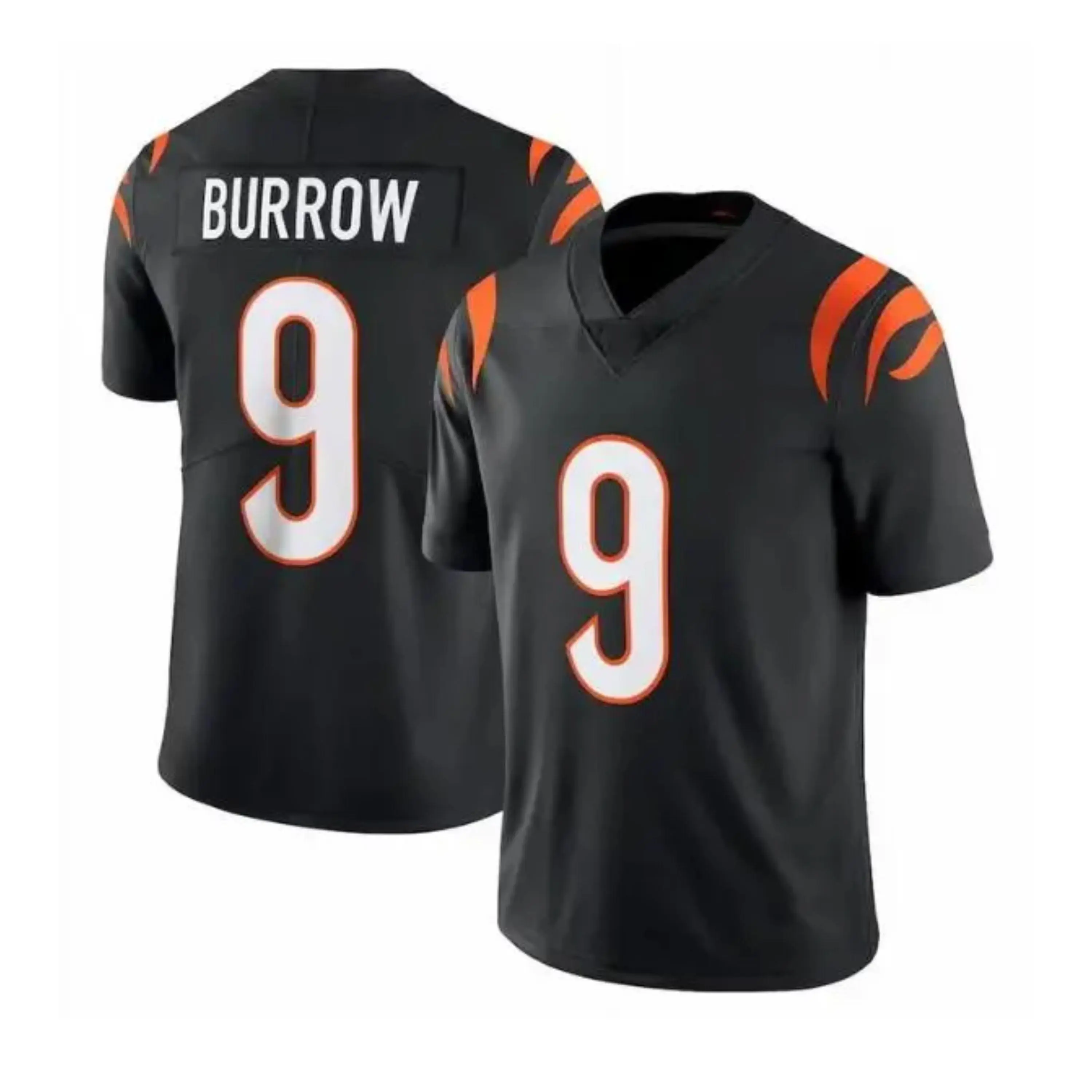 Black Orange Number #9 Football Jersey for Men and Women, American Football Fan Shirt, Game Day Sports Uniform Top, Loose Fit Athletic Streetwear, Gift for Football Lovers, Dad, Husband and Boyfriend, Trending Sports Fashion 2026