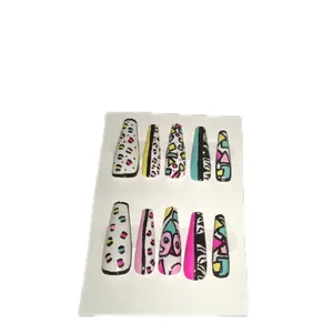 90s Retro Inspired Press On Nails - Colorful Designs for Versatile Styling