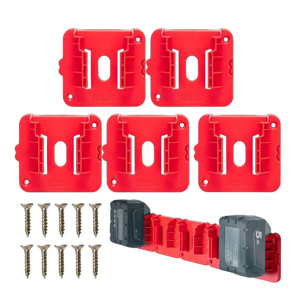 Battery Holder for Milwaukee M18 18V Battery, Wall Mounted Battery Storage Rack, Tool Organizer for Truck, Shelf & Tool Box