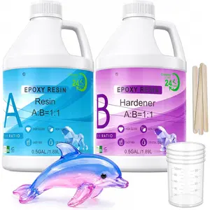Epoxy  1 Gallon -  Clear Epoxy  Kit, Not Yellowing No Bubble Easy Mix 1:1 Ratio Self Leveling, 2 Part Casting  for Art, Craft,  Making, River Tables
