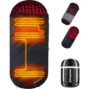 KingCamp Sleeping Bag for Adults, Cold Weather & Warm Extra Wide Big & Tall XL Portable Waterproof Flannel Sleeping Bags, Essentials Gear Accessories for Camping Backpacking Hiking Indoor & Outdoor