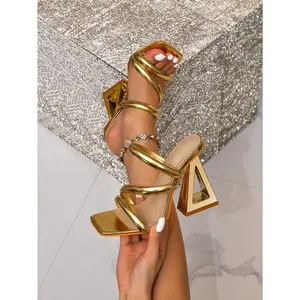 Women Fashion Elegant Pointed Square Toe Asymmetric Heel Slip-On Pumps, Comfortable For Commuting, Party And Everyday Wear, Elongating Legs