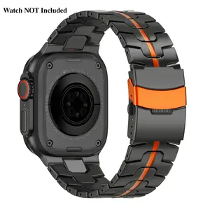 Titanium Metal Watchband for Apple Watch 49mm 46mm 45mm 44mm 42mm with Secure Buckle Accessories Wearable